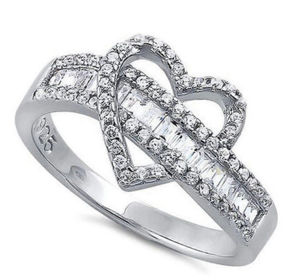 SORTIJA STERLING SILVER 925 EXOTIC HEART CON ZIRCONIAS