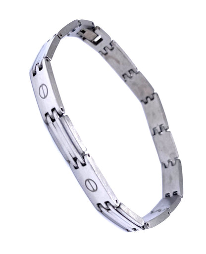 BRAZALETE EN STAINLESS STEEL PLATEADO