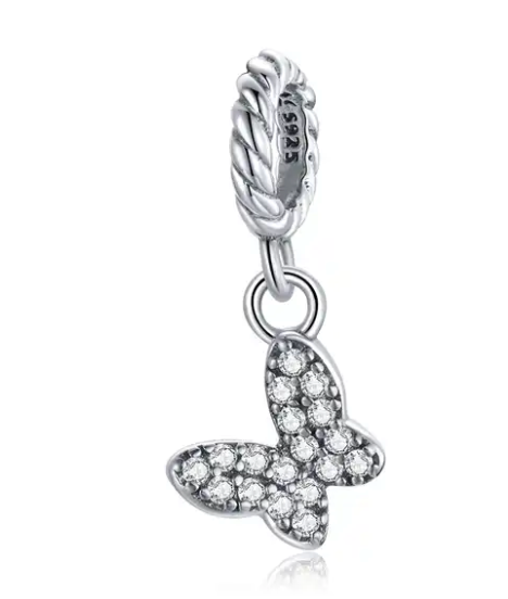 CHARM SILVER 925 DE MARIPOSA Y ZIRCONIAS